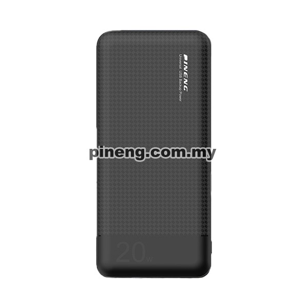 PINENG PN-852PD 10000mAh PD/QC 3.0 20W Built-In Cables Power Bank - Black