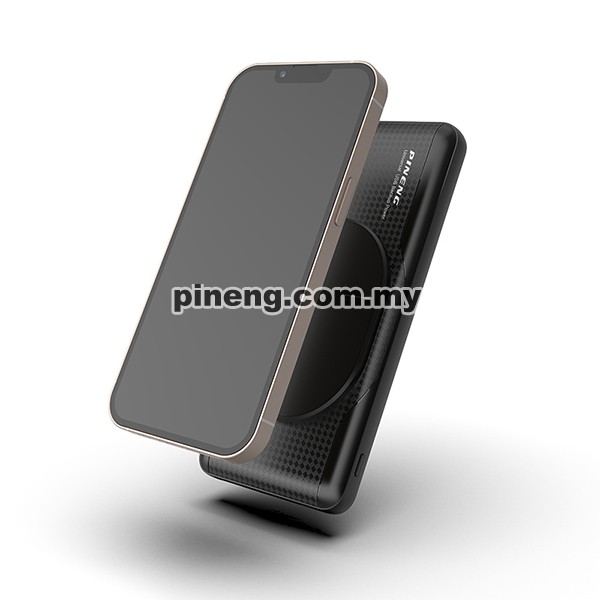 PINENG PN-853PD 10000mAh PD/QC 3.0 20W Built-In Cables Wireless Power Bank - Black PINENG PN-853PD 10000mAh PD/QC 3.0 20W Built-In Cables Wireless Power Bank - Black
