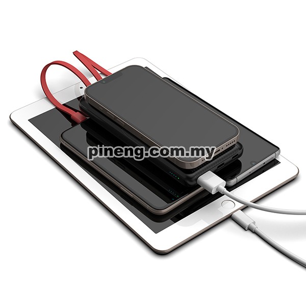 PINENG PN-853PD 10000mAh PD/QC 3.0 20W Built-In Cables Wireless Power Bank - Black PINENG PN-853PD 10000mAh PD/QC 3.0 20W Built-In Cables Wireless Power Bank - Black