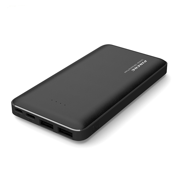 PINENG PN-916 10000mAh 3 Input Lithium Polymer Power Bank - Black