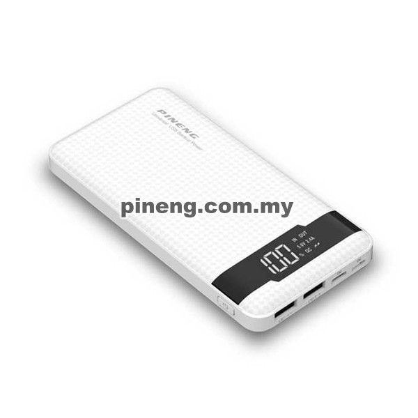 PINENG PN-961 10000mAh 3 Input Quick Charge 3.0 Lithium Polymer Power Bank - White