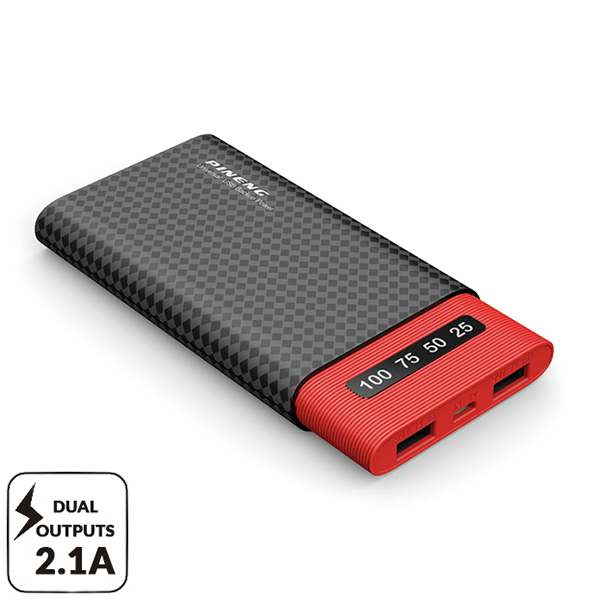 PINENG PN-981 10000mAh Lithium Polymer Power Bank - Black