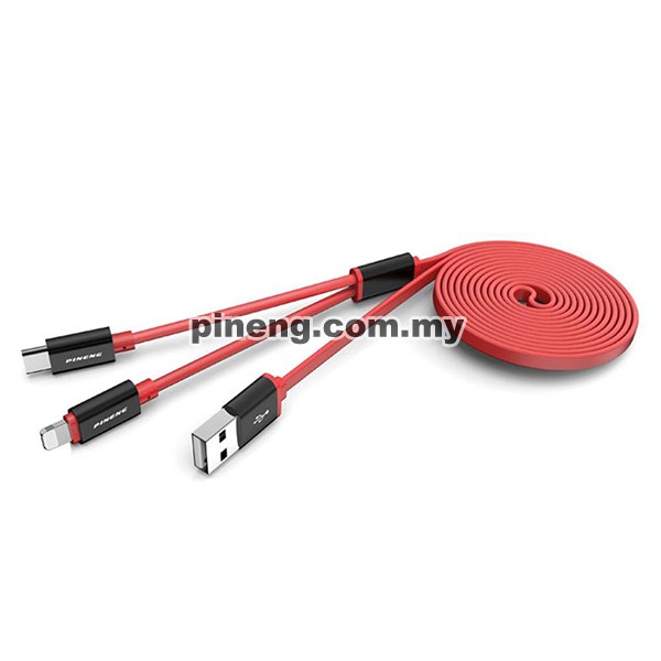 PINENG PN-316 3 in 1 Micro USB + Lightning + Type C High Speed Data & Charging Cable