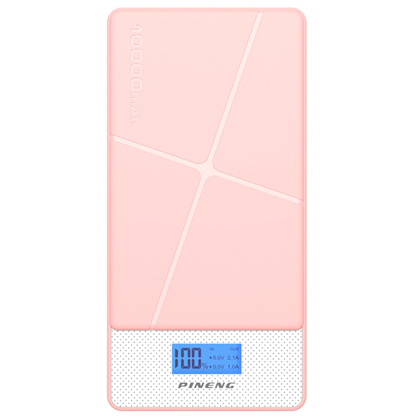 PINENG PN-983s 10000mAh Lithium Polymer Power Bank - Pink