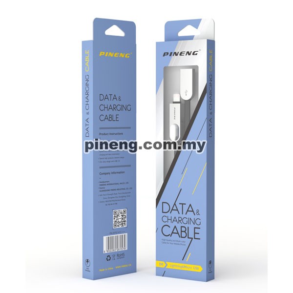 PINENG PN-307 Micro USB + Lightning High Speed Data & Charging Cable