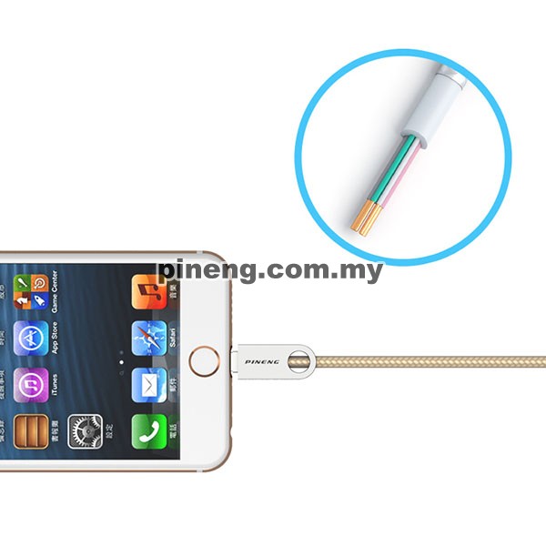 PINENG PN-310 Dual Side Micro USB + Lightning High Speed Data & Charging Cable