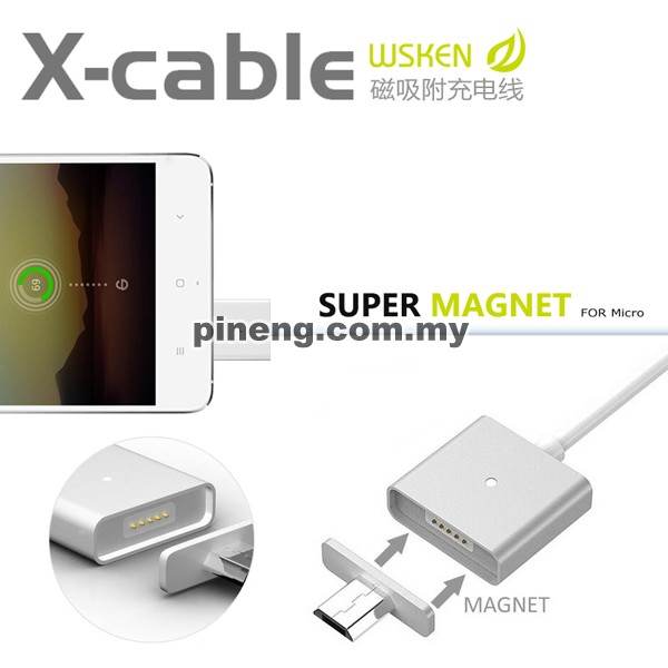 WSKEN X-CABLE 2.4A Magnetic Micro USB Da...